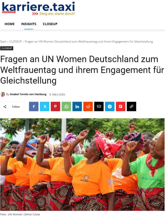 Fragen an UN Women Deutschland zum Weltfrauentag und ihrem Engagement für Gleichstellung