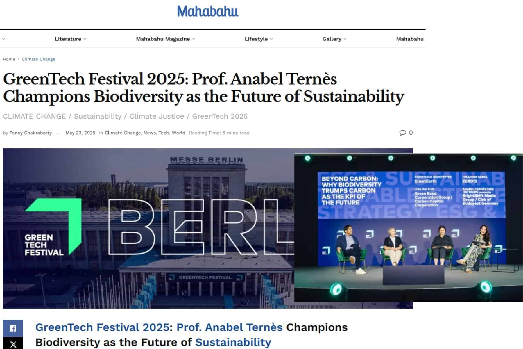 GreenTech Festival 2025 Prof. Anabel Ternès Champions Biodiversity as the Future of Sustainability